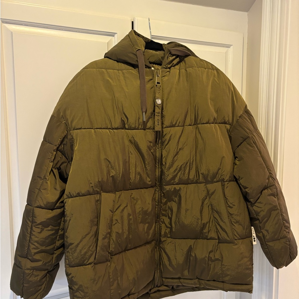 Olive Green Puffer Jacket